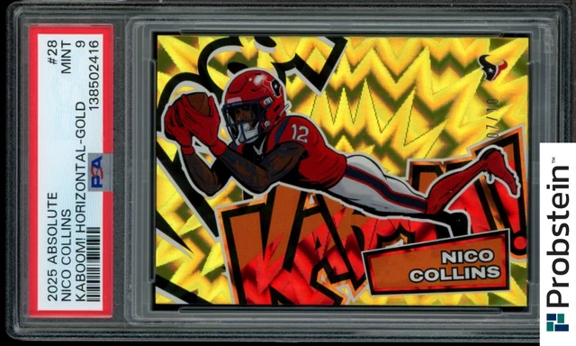 2025 Panini Absolute KABOOM! Gold #28 Nico Collins Texans 7/10 PSA 9 MINT