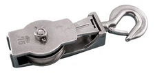 STAINLESS SEINE BLOCK WITH HOOK, WIRE 4", 316 SS