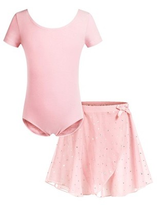 Ballettkleidung für Kinder Ballettkleid Mädchen Kurzarm Baumwolle