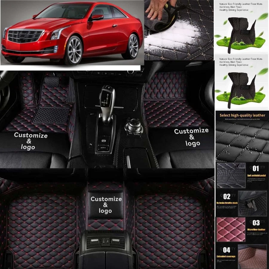 For Cadillac ATS coupe Car Floor Mats Carpets Cargo Liners Custom All Weather Foto 4 de 4