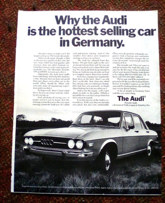 1971 Audi 100 LS Print ad 10.5 x 13.25