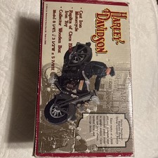 NEW Harley Davidson Cast Iron Toy Motorcycle Replica Circa 1928 Wood Box