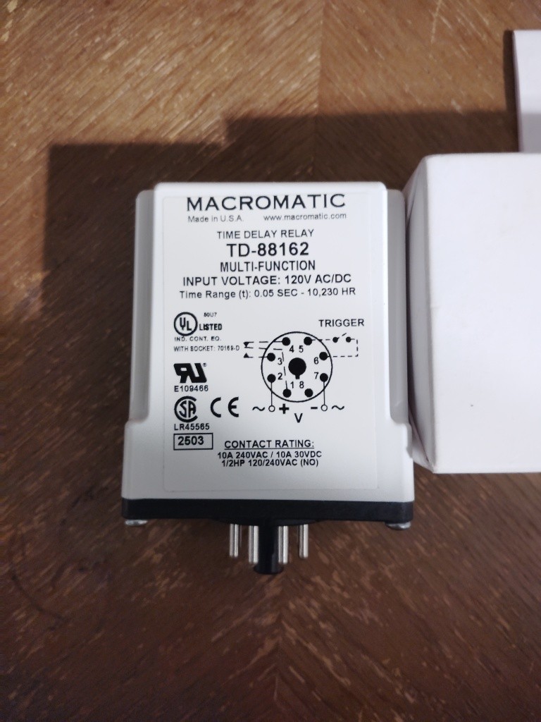 Macromatic 240VAC 10A TD-88161 Time Delay Relay