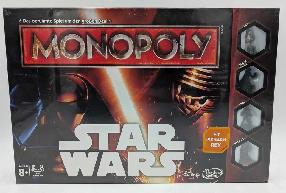 Hasbro Monopoly Star Wars mit Minifigur Rey Darth Vader Finn Kylo Ren NEU - Bild 4 von 4