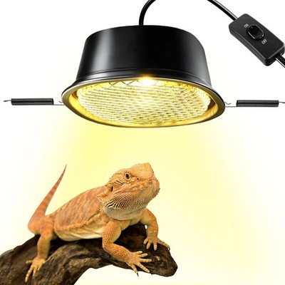 G9 Reptile Heat Lamp Combo Kit- 50W UVA Basking Bulb & Low Profile Tank Hood ...