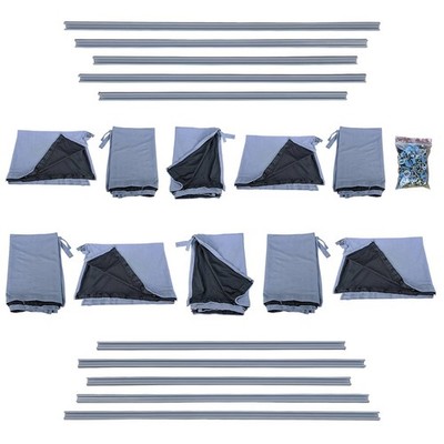 Maß Gardinen Set blickdicht für VW T5 T6 T6.1 Multivan Caravelle kurz (BO-717-2)