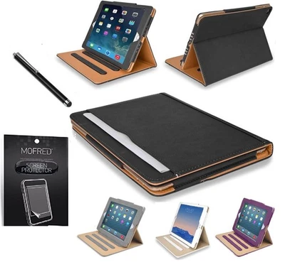 MOFRED For Apple iPad Air 2 Executive Leather Case Stylus Pen Screen Protector z