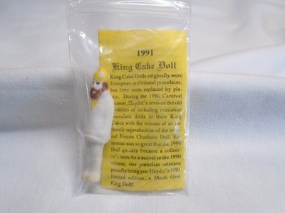 HAYDEL BAKERY PORCELAIN KING CAKE DOLL ~ 1991 KING DOLL ~ SECOND YEAR RELEASE!