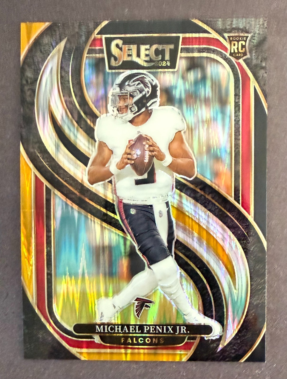 2024 Michael Penix Jr - Panini Select Premier Level Black & Gold Shock Prizm RC