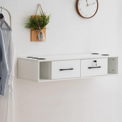 #ad BarberPub Wall Mount Station with Drawers Styling Cabinet with Open Storage 2502 $139.94