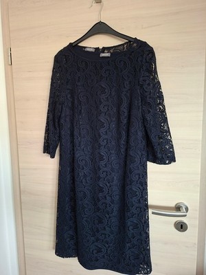 Basler Spitzenkleid Gr. ca 42 dunkelblau Maße !!