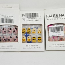 NIB SET OF 3 HALLOWEEN DECOR/PARTY PRESS ON NAILS, GHOSTS, PUMPKINS, 72 TOTAL