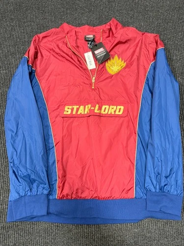 Marvel Star-Lord Jacket Mens XL Guardians Galaxy Windbreaker Pullover NWT - product listing photo