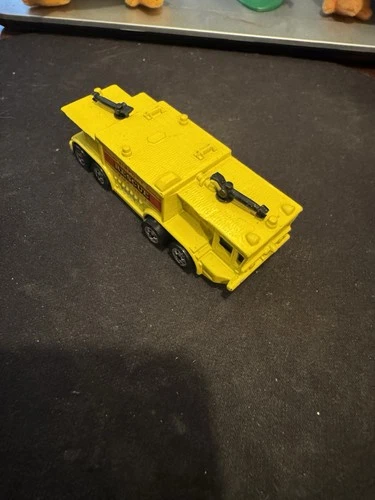 Vintage Hot wheels 1979 Airport rescue fire dept Hong Kong Mattel Yellow Truck