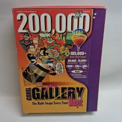 Corel Gallery Magic 200,000 Images P.C CD-ROM Windows 95 Big Box