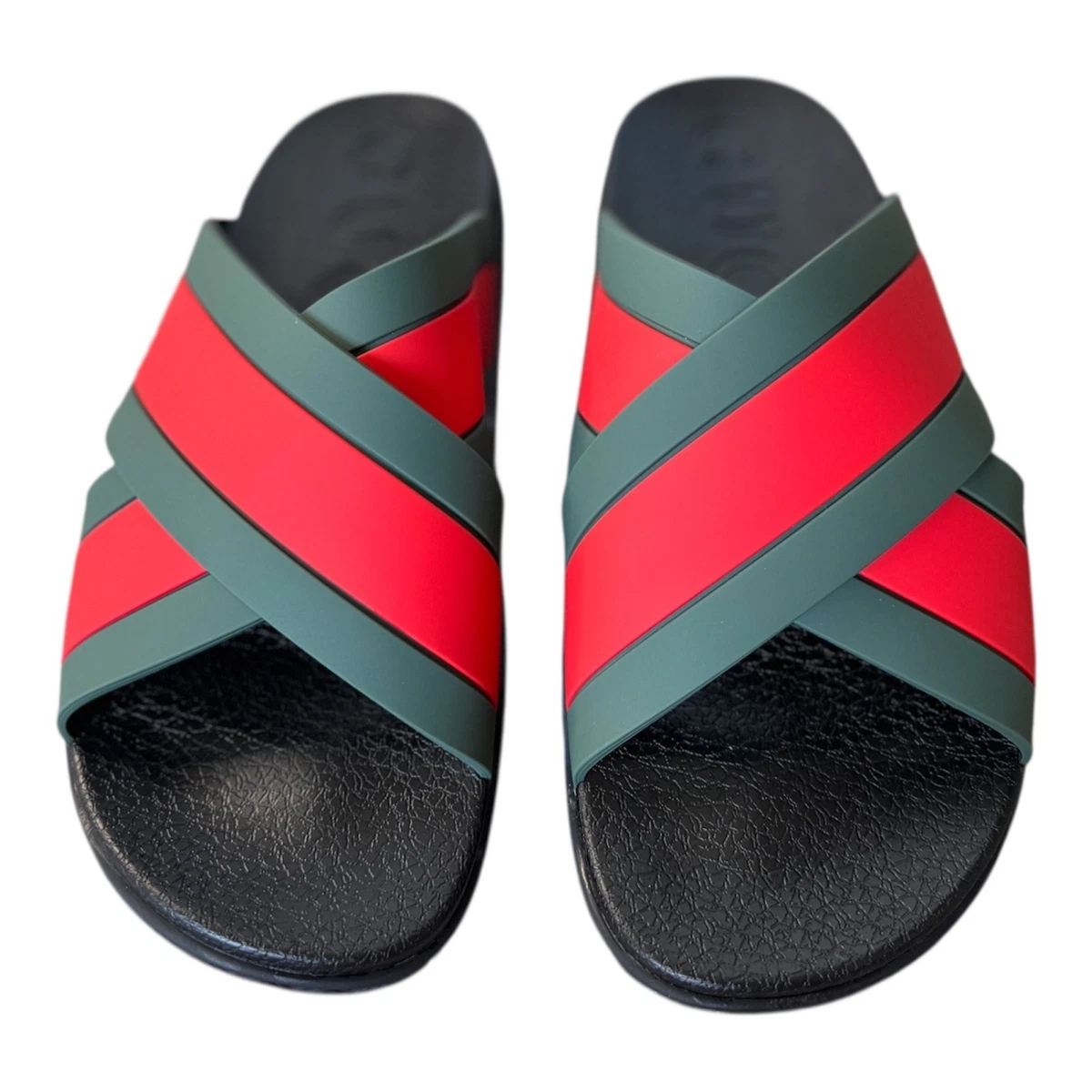 Gucci Pursuit Web Slide Black Rubber Men Size 9.5 US | eBay