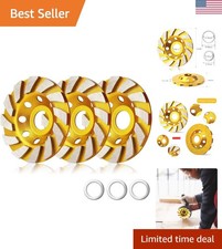 4 Inch Diamond Grinding Cup Wheel - 3 Piece Set for Smooth Concrete Finishing