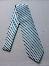 The Matching Tie Guy Boy's Basic Striped Neck Tie JL3 White/Teal Size 12-14