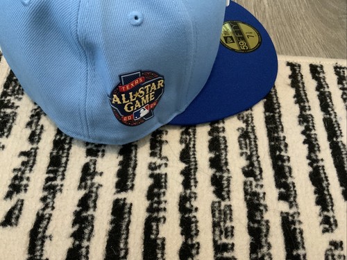 New Era Texas Rangers 2024 All Star Patch 59FIFTY Hat Light Blue Men’s 7 3/8 - Picture 3 of 5