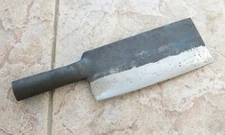 Crude - 8 Inch Chinese Vegetable Cleaver Chef Knife, Carbon Steel, Steel Handle