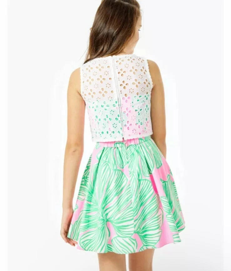 Lilly Pulitzer Mandevilla Baby Who Let the Fronde Out CropTop 裙套装 16 码 — 第 4/4 张图片