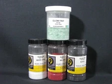 90 COE FRIT & POWDER PACK: 4 JAR MIXED GRD UROBOROS & GLOWSOUL ARTS FRIT/POWDER
