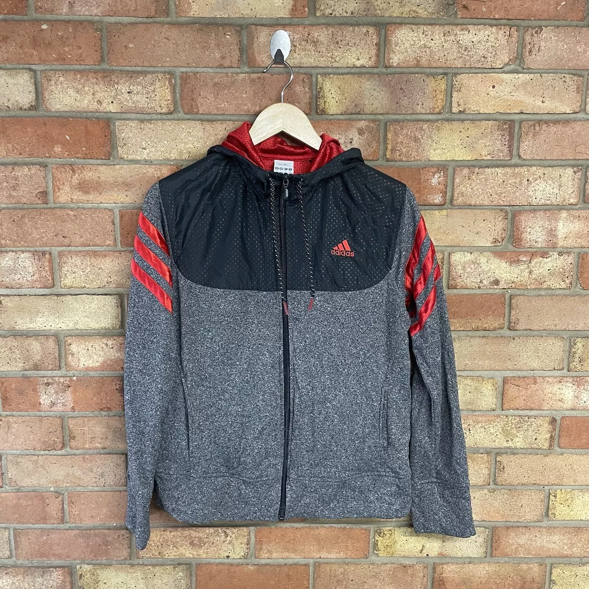Red and best sale grey adidas hoodie