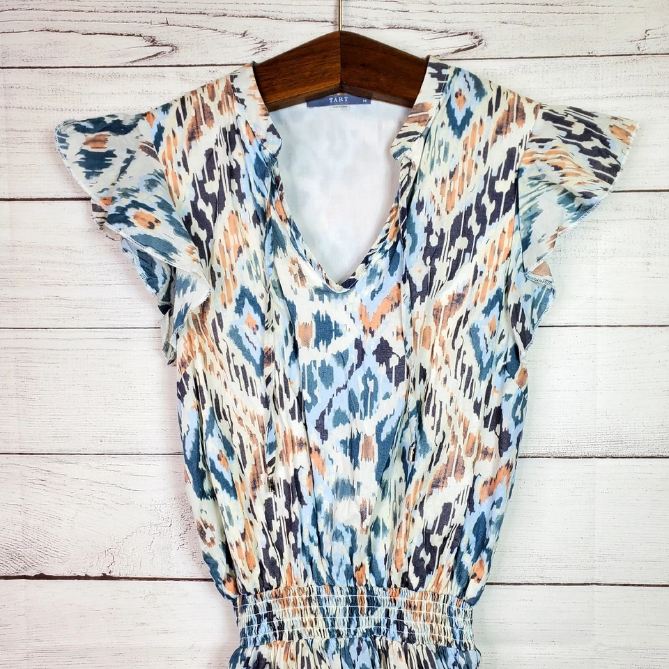 Vestido Tart Ezra Verano Brisa Para Mujer Talla XS Cintura Elástica Cuello en V Foto 3 de 4