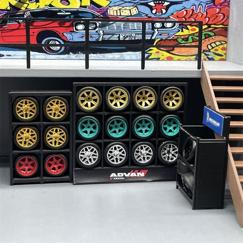 1/64 Scale Model Garage Tire Rack Dioramas Miniature Scene Layout Accessories - Picture 2 of 8