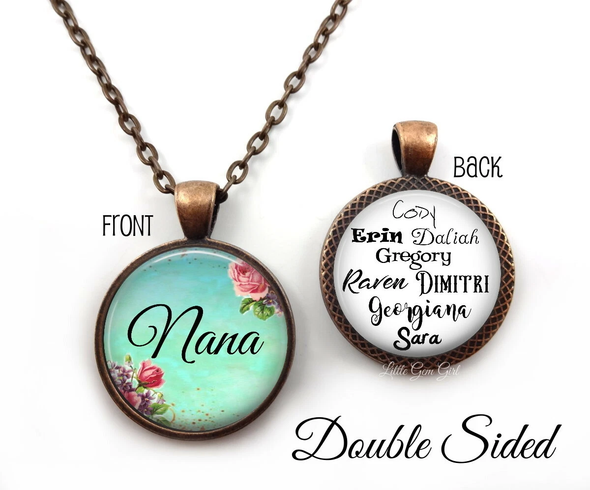 Double Sided Nana Charm Necklace Personalized Kid s Name Custom