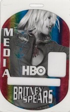 BRITNEY SPEARS 2001 HBO / MEDIA  LAMINATED BACKSTAGE VIP PASS / NMT 2 MINT