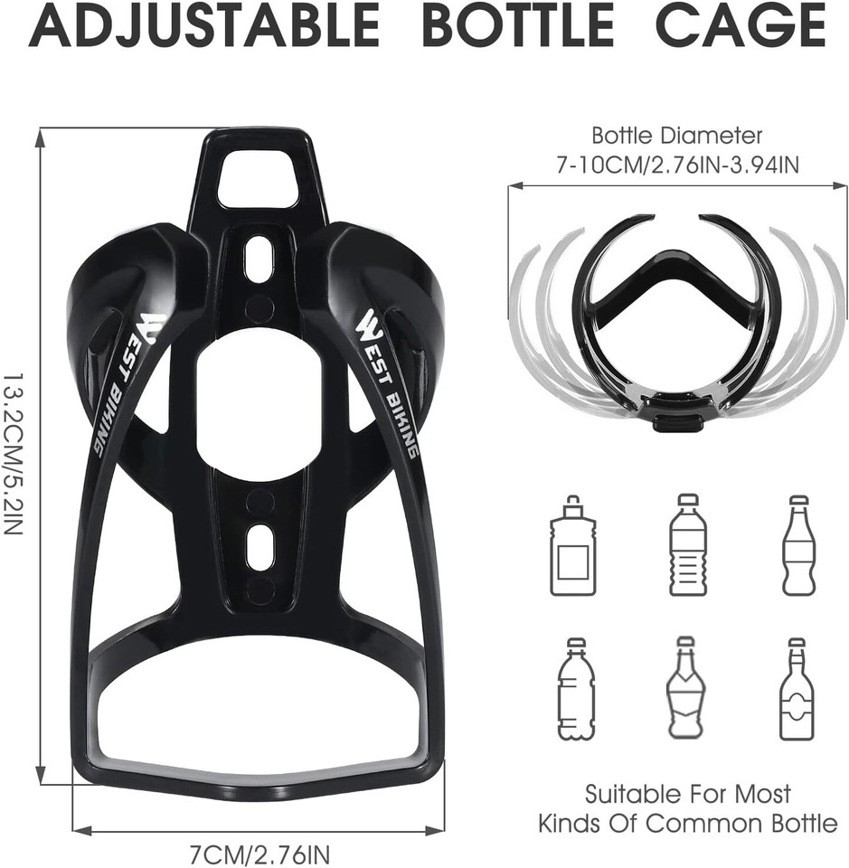 Bike Water Bottle Cage, Durable Ultralight Plastic Water Drink Holder