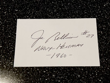 Joe Bellino Navy 1960 Heisman Trophy Winner Hand Signed 3x5 index Card