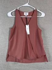 Olive & Oak Size XS (Could Fit S) Sleeveless Blouse Drape Front Hi Lo Tunic