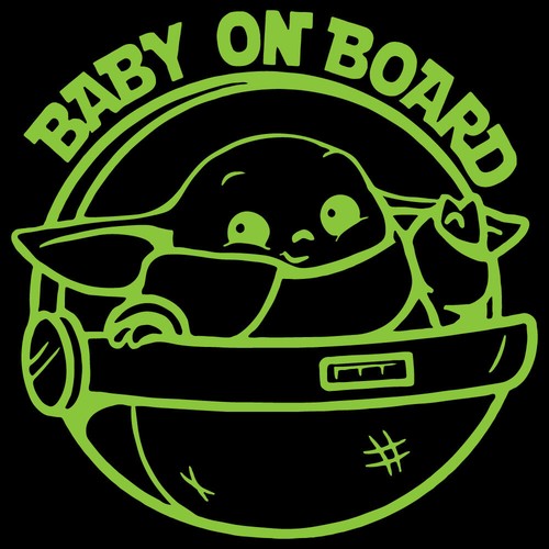 6" BABY ON BOARD YODA Vinyl Decal Sticker Car Window Laptop Star Wars Skywalker - Picture 11 of 24