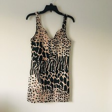 Some Days Lovin Animal Print Mini Short Dress Sweetheart Neckline Sz Medium M**