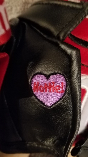 M&M's Valentine Galerie Red Black Leather Jacket w/ Rose Plush 8" Poseable NEW - Picture 7 of 17