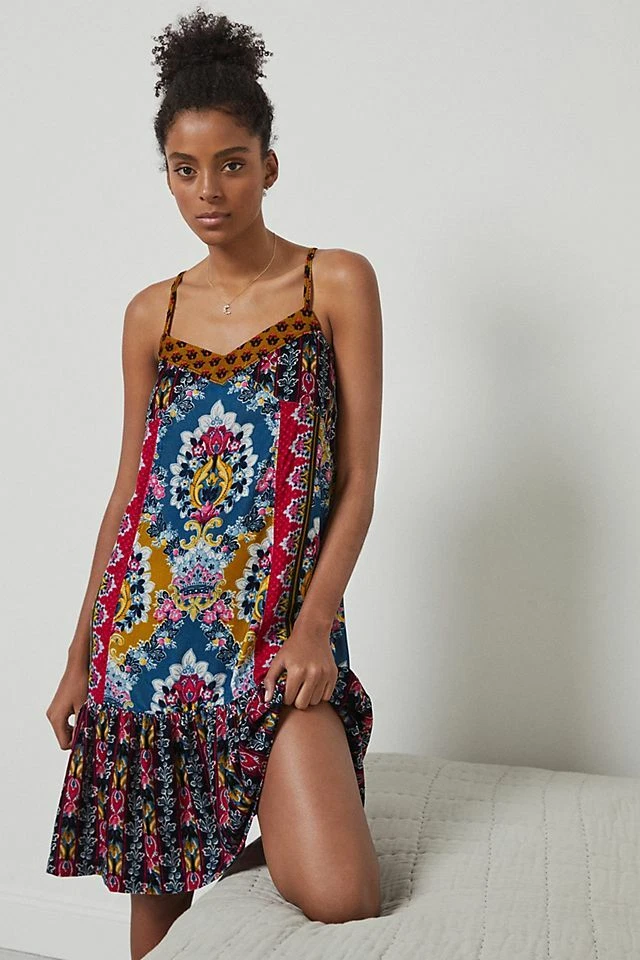 Anthropologie Velvet Babydoll Slip Dress Zadie Floral Sleep Pajama