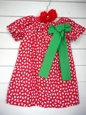Holiday Christmas Dress Handmade Red Girls Infant Toddler Various Sizes NEW  | eBay