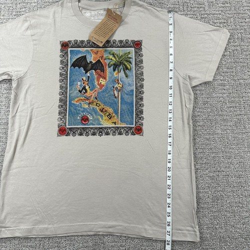 Bacardi Shirt Extra Large XL Beige 150 Year Edition Short Sleeve Logo Top Mens - Picture 9 of 14