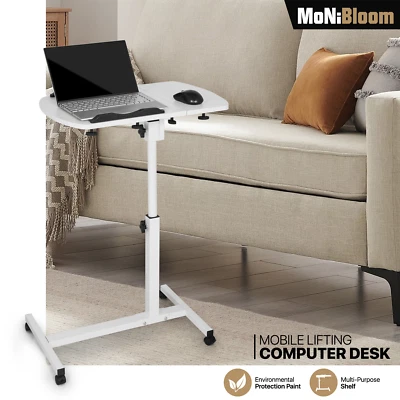 MONIBLOOM Portable Workstation[ROLLING SWIVEL LAPTOP DESK]Stand Up Adjustable Height Table