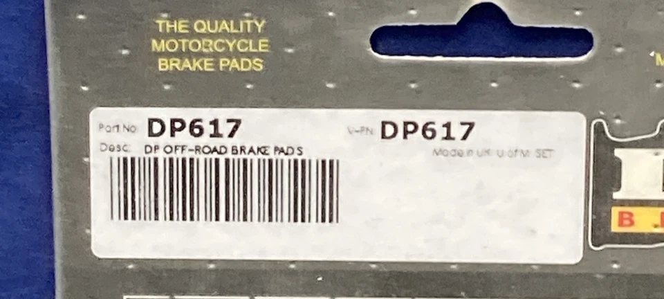 NEW GENUINE DP DP617 FRONT BRAKE PADS - Image 2 of 2