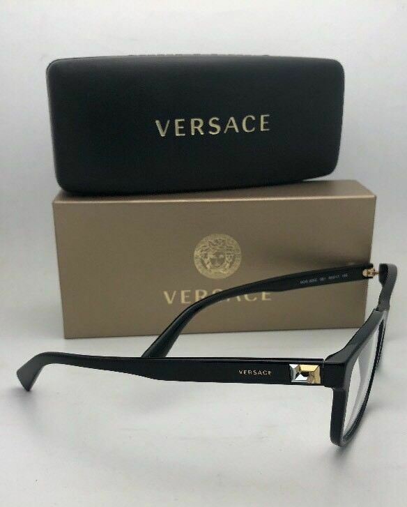 New VERSACE Rx-able Eyeglasses MOD. 3253 GB1 55-17 145 Black Gold