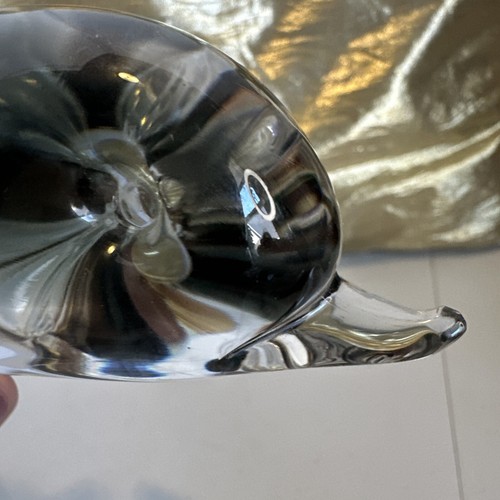 V Nason & Co Smokey Gray Crystal Murano Art Glass Dolphin W/ Sticker 8”Lx4.5”T - Picture 14 of 22