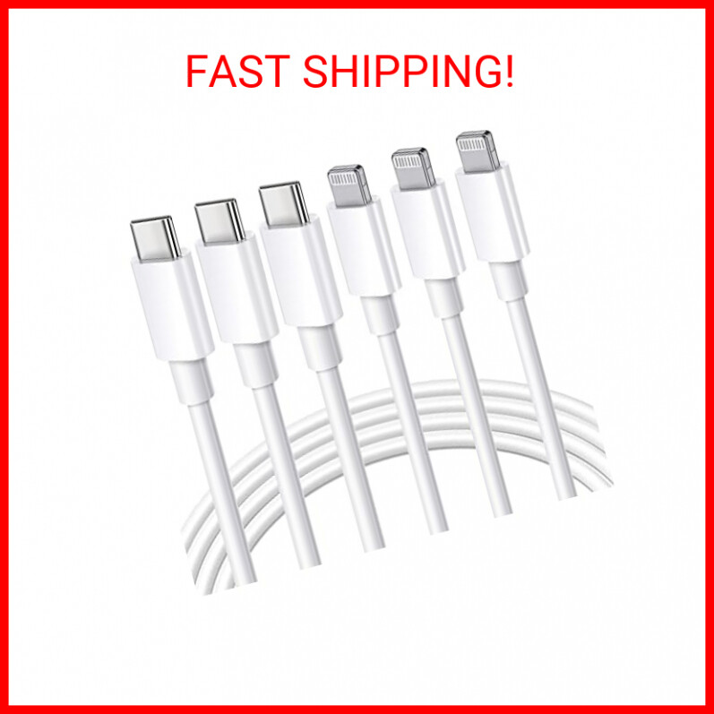Ximytec [MFi Certified] USB C to Lightning Cable 3Pack 10FT iPhone Fast Charger-image