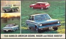 1968 Rambler American Rogue Wagon Sedan Dealer Promo AMC Car Postcard