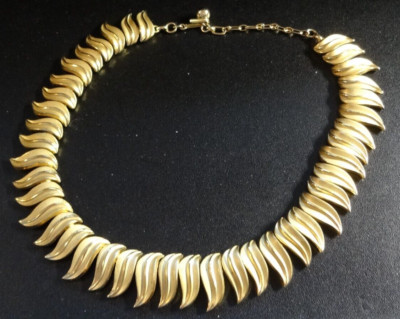 sale TRIFARI Vintage Collier Luxus gestempelt C Flammen 41cm variabel goldfarben