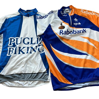Cycling Jerseys 2 Men's Size L AGU Bike Gear And Sugoi Blue