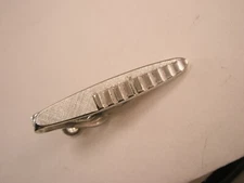 1-5/16" Raised & Matte Silver Tone Vintage SMALL SWANK Tie Bar Clip simple plain