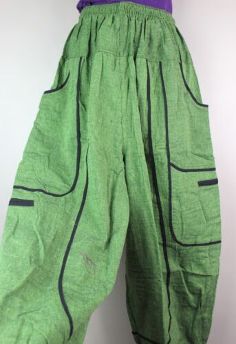 Pantaloni Gamba Larga Hippy Alibaba Harem Baggy Boho Pantaloni Combattimento Aladdin Yoga S48 - Foto 3 di 27